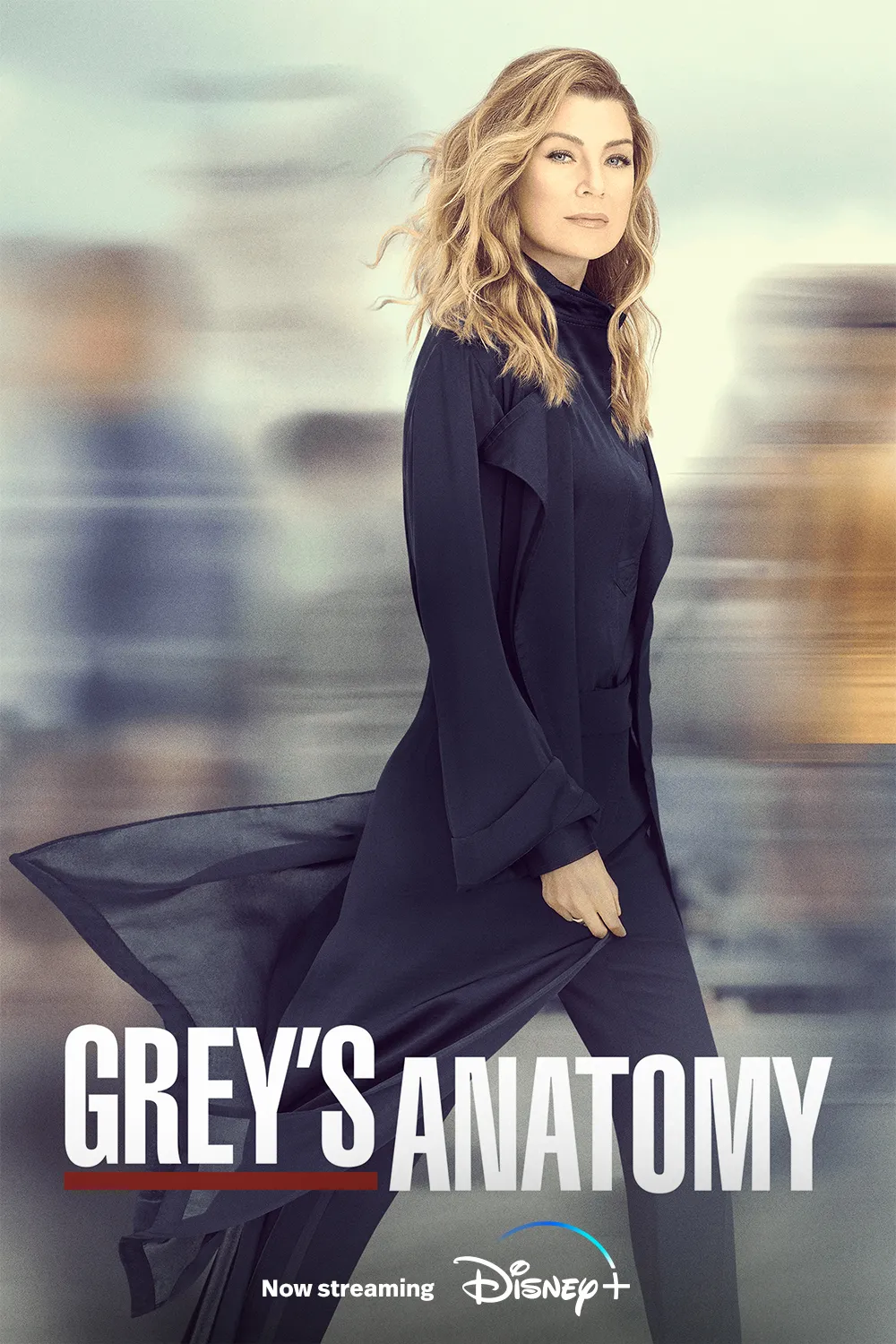 Grey's Anatomy on Disney+ TV show poster: A long-running medical drama that follows the lives of interns, residents, and attendings at Grey Sloan Memorial Hospital.