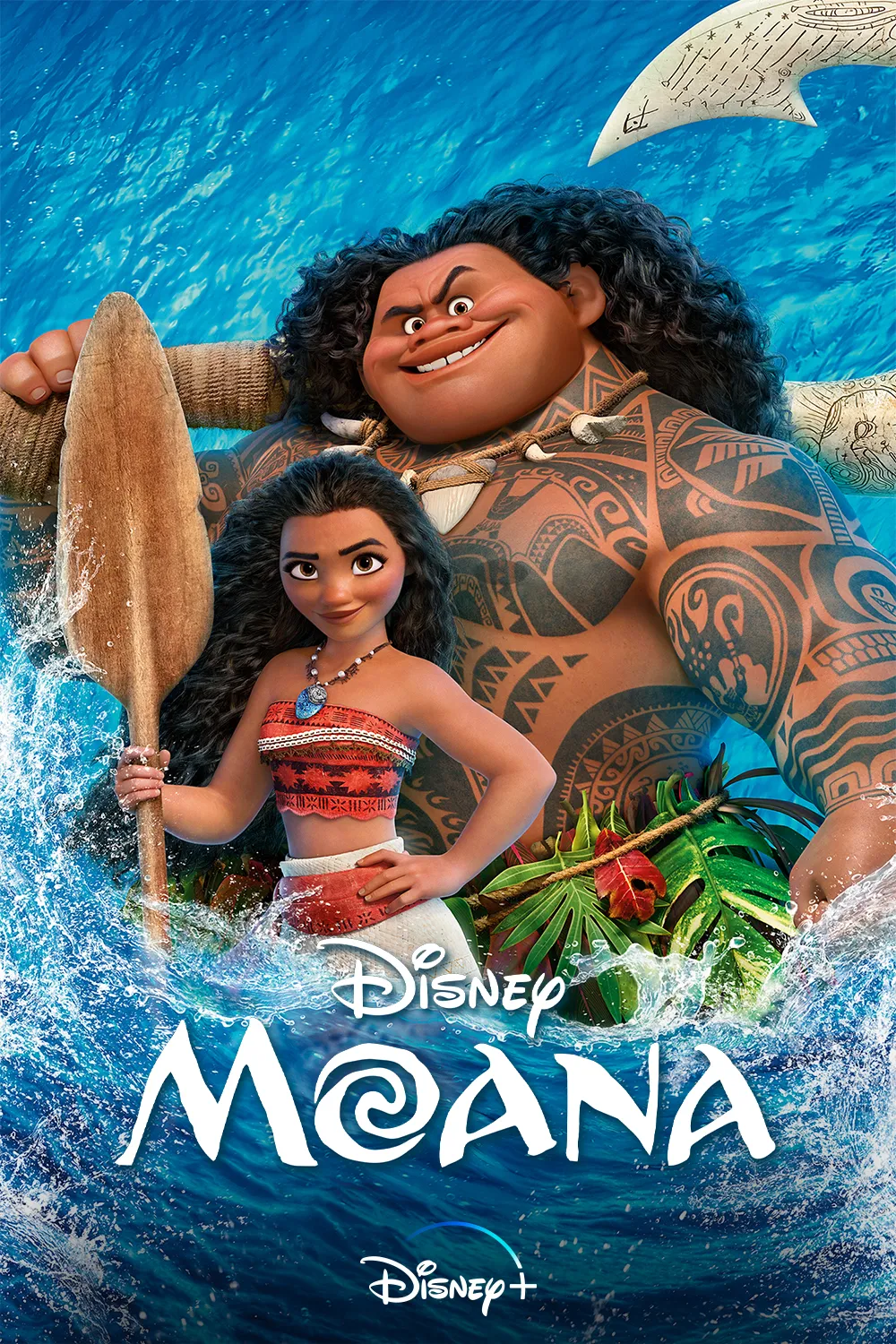 Moana on Disney+ movie poster: A brave Polynesian princess sets sail to save her people from a terrible curse, proving that even the smallest person can make a big difference