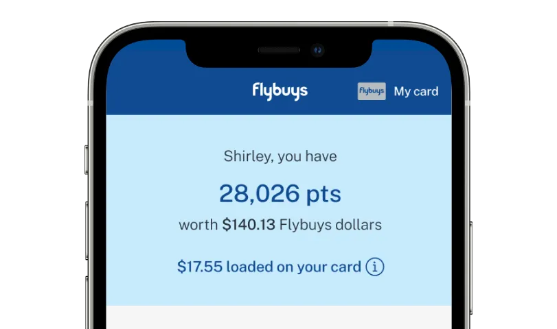 Flybuys App: Find your Flybuys card in the app at the top right corner. Link your Flybuys to get 5x points